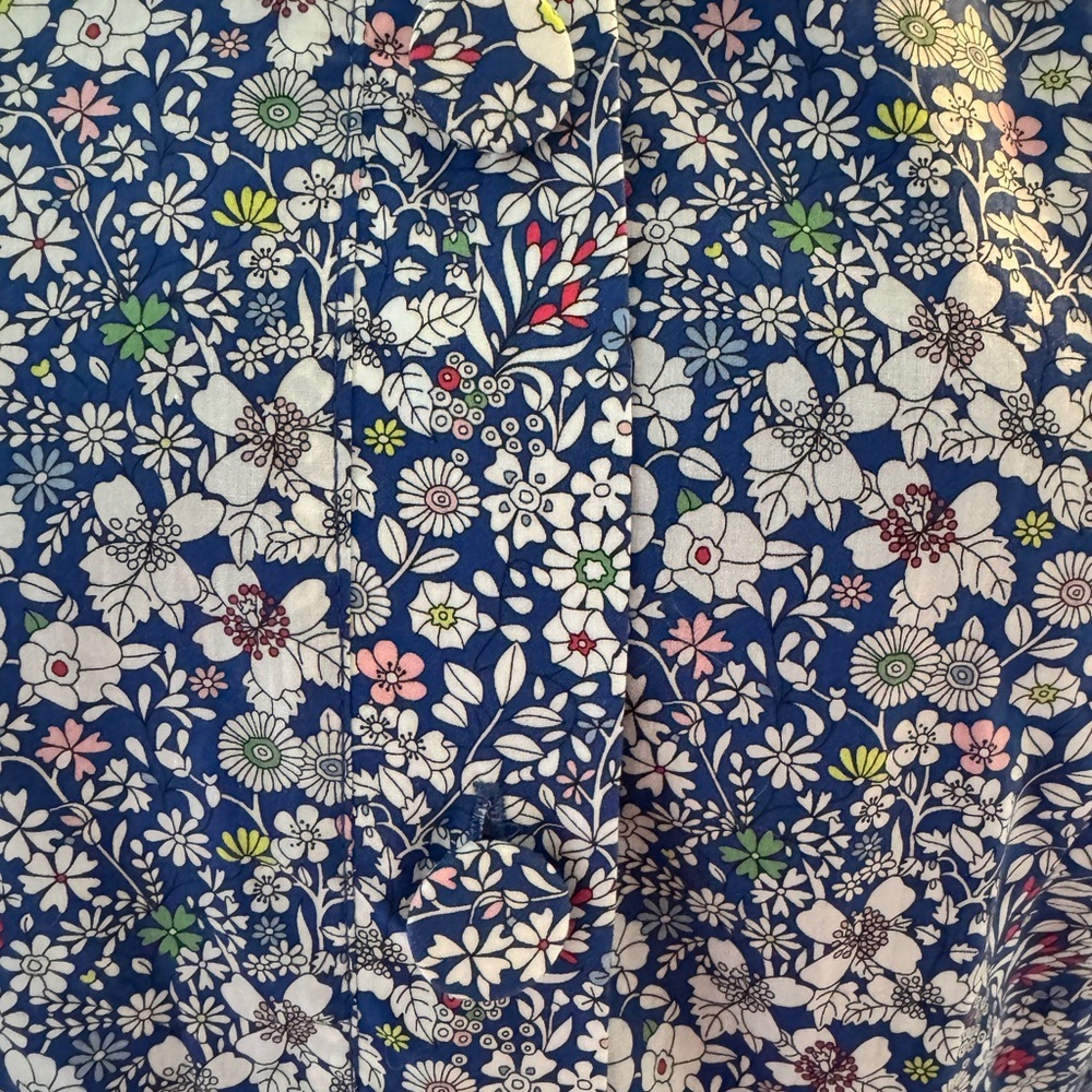 NWT J. Crew Blue Floral Tiered Liberty Long Sleeve Dress-4 - Picture 6 of 7